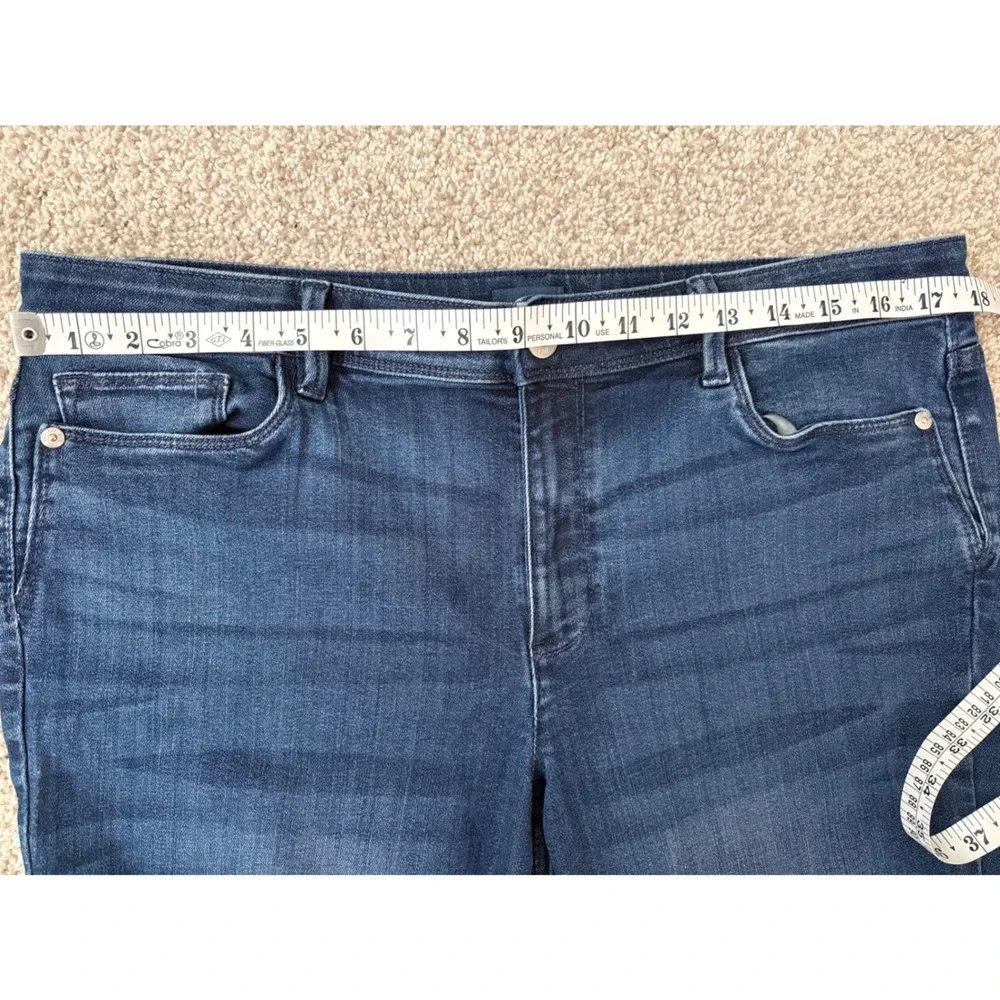 J. Jill Denim Slim Leg Ankle Authentic  Fit Jeans Dark Wash Women Size 14 Indigo